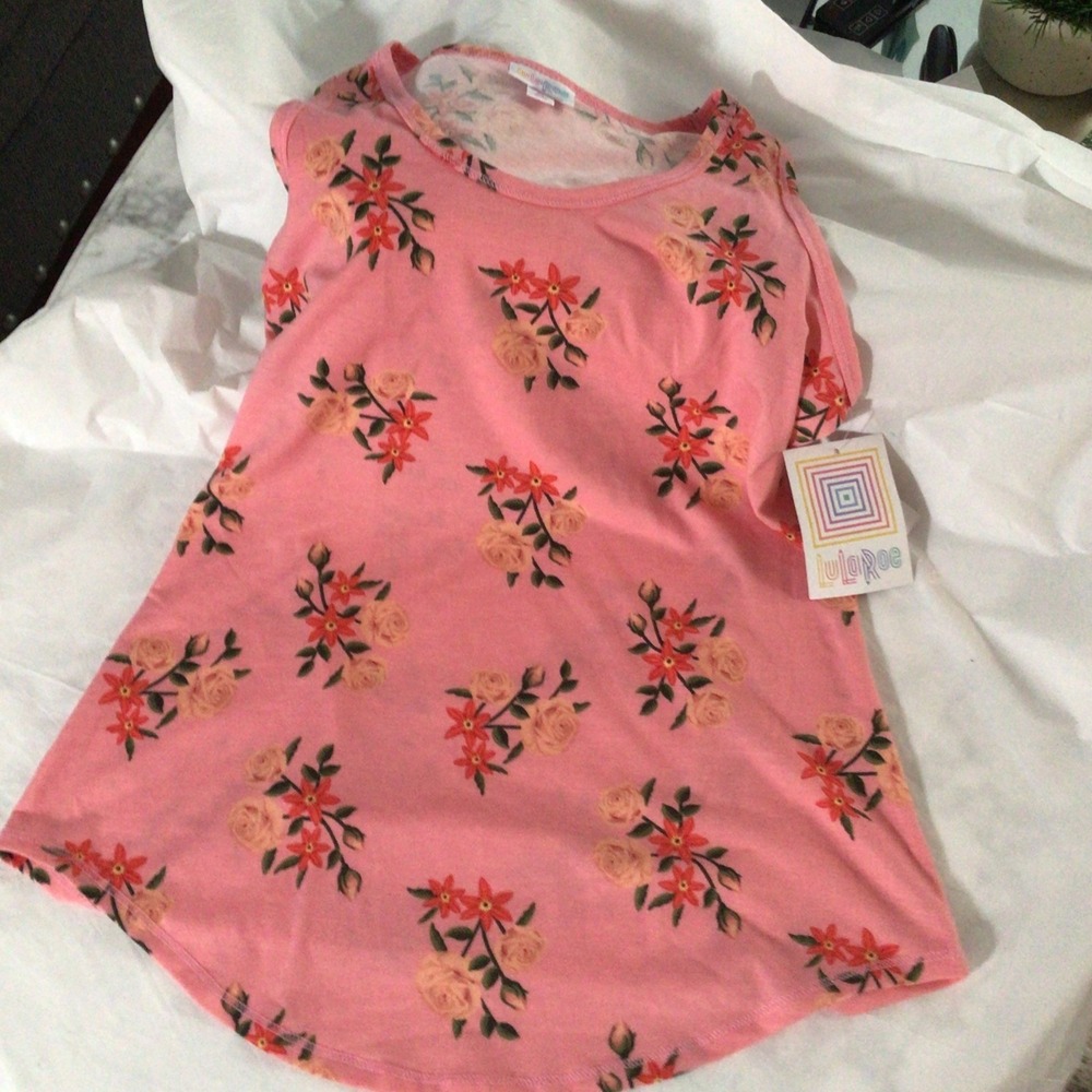 LuLaRoe Medium Pink/Multicolor Floral Tank Top NWT